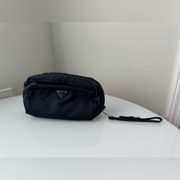 Prada Black Nylon & Saffiano Leather Wristlet - Picture 2 of 14
